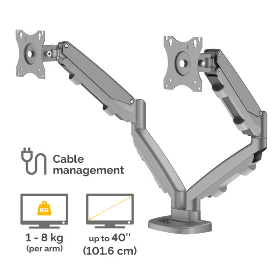 Fellowes Eppa 9683301 monitor mount / stand 101.6 cm (40") Desk Silver