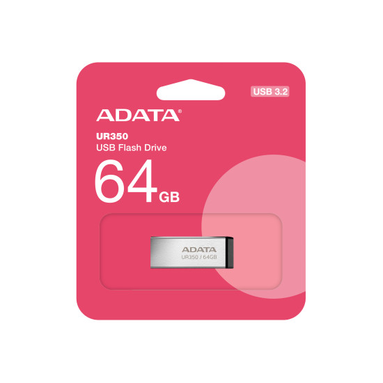 MEMORY DRIVE FLASH USB3.2 64GB/BLACK UR350-64G-RSR/BK ADATA MEMORY DRIVE FLASH USB3.2 64GB/BLACK UR350-64G-RSR/BK ADATA