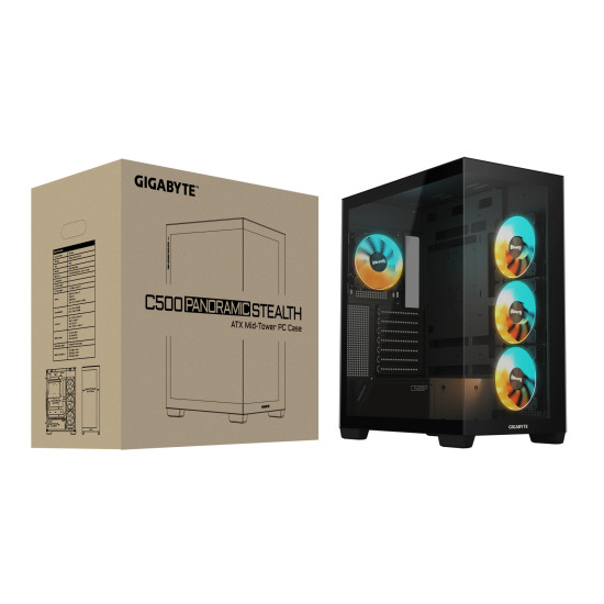 GIGABYTE C500 PANORAMIC STEALTH Midi Tower Black GIGABYTE C500 PANORAMIC STEALTH Midi Tower Black