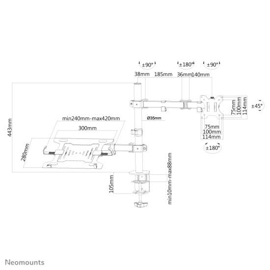 MONITOR ACC SCREEN &DESK MOUNT/FPMA-D550NOTEBOOK NEOMOUNTS MONITOR ACC SCREEN &DESK MOUNT/FPMA-D550NOTEBOOK NEOMOUNTS