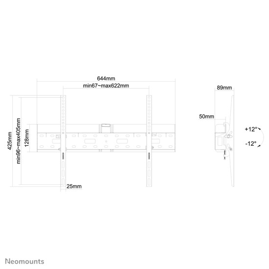 Neomounts LFD-W2640MP TV mount wall 37-75" - tiltable