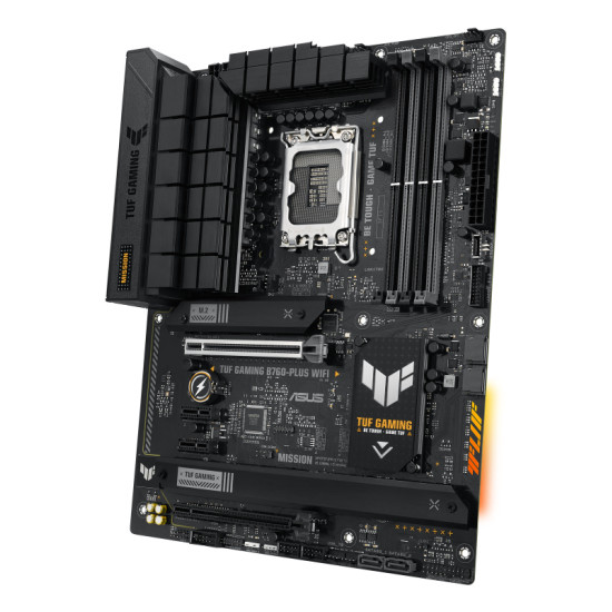 Mainboard|ASUS|Intel B760 Express|LGA1700|ATX|Memory DDR5|Memory slots 4|2xPCI-Express 3.0 1x|1xPCI-Express 3.0 16x|1xPCI-Express 5.0 16x|3xM.2|1xHDMI|1xDisplayPort|1xUSB 2.0|4xUSB 3.2|1xUSB-C|1xOptical S/PDIF|1xRJ45|5xAudio port|TUFGAMINGB760-PLUSWIFI Mainboard|ASUS|Intel B760 Express|LGA1700|ATX|Memory DDR5|Memory slots 4|2xPCI-Express 3.0 1x|1xPCI-Express 3.0 16x|1xPCI-Express 5.0 16x|3xM.2|1xHDMI|1xDisplayPort|1xUSB 2.0|4xUSB 3.2|1xUSB-C|1xOptical S/PDIF|1xRJ45|5xAudio port|TUFGAMINGB760-PLUSWIFI