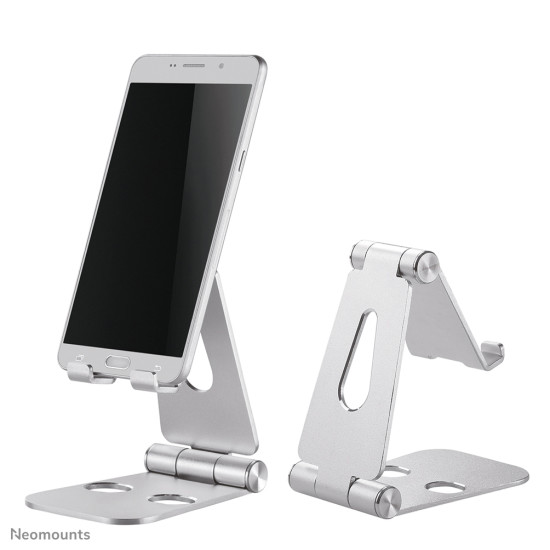 NEWSTAR PHONE DESK STAND (SUITED FOR PHONES UP TO 10"), SILVER