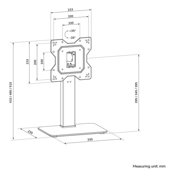 Neomounts DS45-430BL12 TV stand 23-43"- swivel