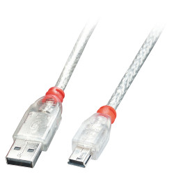 0.5m USB 2.0 Cable - Type A to Mini-B, Transparent