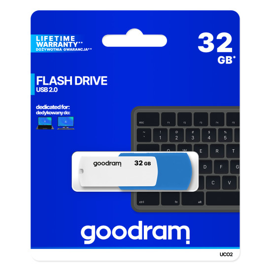 Goodram UCO2 USB flash drive 32 GB USB Type-A 2.0 Blue, White