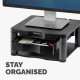 Fellowes Computer Monitor Stand with 3 Height Adjustments - Premium Monitor Riser Plus with Cable Management - Ergonomic Adjustable Monitor Stand for Computers - Max Weight 36KG/Max Size 21" - Graphite Fellowes Computer Monitor Stand with 3 Height Adjustments - Premium Monitor Riser Plus with Cable Management - Ergonomic Adjustable Monitor Stand for Computers - Max Weight 36KG/Max Size 21" - Graphite
