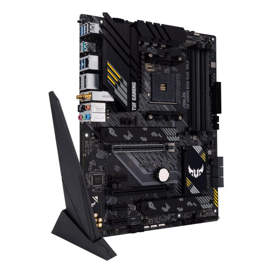 Mainboard|ASUS|AMD B550|SAM4|ATX|Memory DDR4|Memory slots 4|1xPCI-Express 3.0 1x|1xPCI-Express 3.0 4x|1xPCI-Express 4.0 16x|2xM.2|1xHDMI|1xDisplayPort|2xAudio-In|3xAudio-Out|2xUSB 2.0|1xUSB type C|5xUSB 3.2|1xOptical S/PDIF|1xRJ45|TUFGAMB550-PLUSWIFIII Mainboard|ASUS|AMD B550|SAM4|ATX|Memory DDR4|Memory slots 4|1xPCI-Express 3.0 1x|1xPCI-Express 3.0 4x|1xPCI-Express 4.0 16x|2xM.2|1xHDMI|1xDisplayPort|2xAudio-In|3xAudio-Out|2xUSB 2.0|1xUSB type C|5xUSB 3.2|1xOptical S/PDIF|1xRJ45|TUFGAMB550-PLUSWIFIII