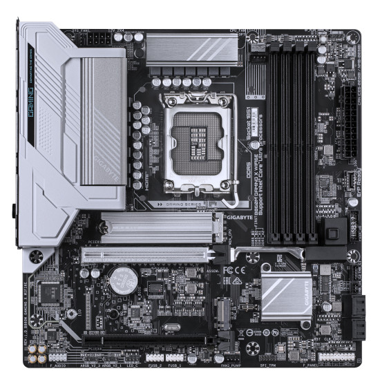 B860M GAMING X WIFI6E Motherboard - Intel Core Ultra Series CPUs, 8+1+2+2 Phases VRM, up to 9200MHz DDR5, 1xPCIe 5.0 + 1xPCIe 4.0 M.2, 2.5GbE LAN, WIFI 6E, USB 4 B860M GAMING X WIFI6E Motherboard - Intel Core Ultra Series CPUs, 8+1+2+2 Phases VRM, up to 9200MHz DDR5, 1xPCIe 5.0 + 1xPCIe 4.0 M.2, 2.5GbE LAN, WIFI 6E, USB 4