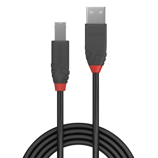 Lindy 5m USB 2.0 Type A to B Cable, Anthra Line Lindy 5m USB 2.0 Type A to B Cable, Anthra Line