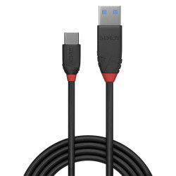 0.5m USB 3.2 Type A to C Cable, 10Gbps, Black Line