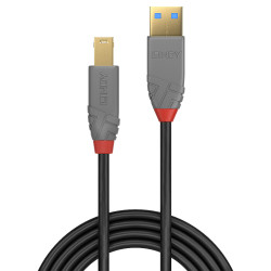 0.5m USB 3.2 Type A to B Cable, 5Gbps, Anthra Line