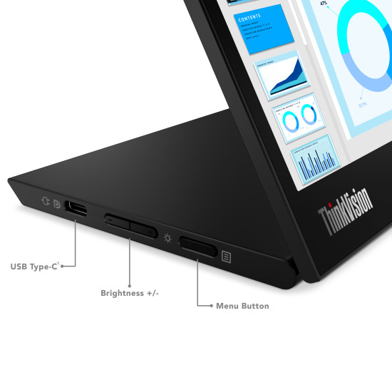 Lenovo ThinkVision M14d LED display 35.6 cm (14") 2240 x 1400 pixels 2.2K Black Lenovo ThinkVision M14d LED display 35.6 cm (14") 2240 x 1400 pixels 2.2K Black