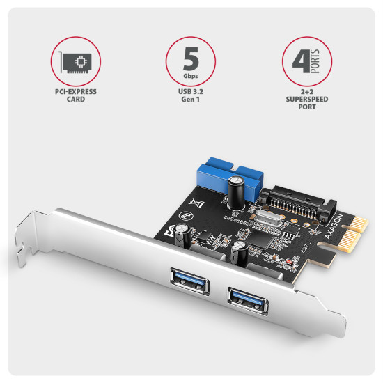 PCEU-232RS PCIe controller 2x ext. + 2x int. USB 5Gbps PCEU-232RS PCIe controller 2x ext. + 2x int. USB 5Gbps