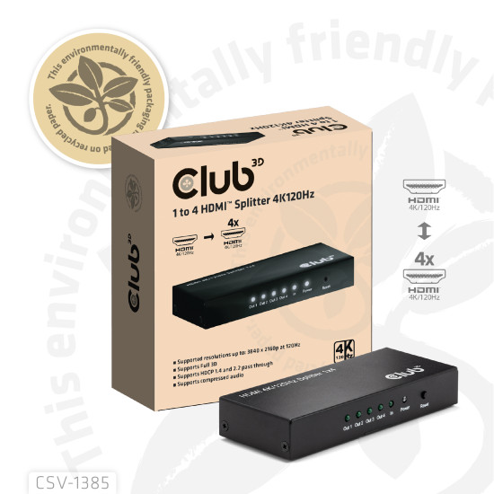 1 to 4 HDMI™ Splitter 4K120Hz 1 to 4 HDMI™ Splitter 4K120Hz