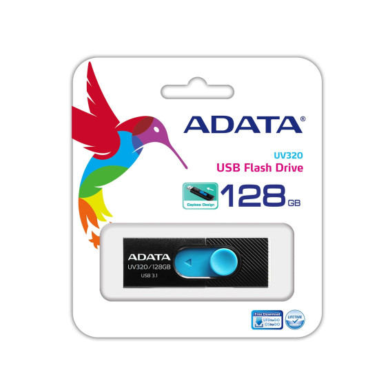 MEMORY DRIVE FLASH USB3 128GB/BLACK AUV320-128G-RBKBL ADATA MEMORY DRIVE FLASH USB3 128GB/BLACK AUV320-128G-RBKBL ADATA