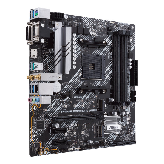 Mainboard|ASUS|AMD B550|SAM4|MicroATX|Memory DDR4|Memory slots 4|2xPCI-Express 3.0 1x|1xPCI-Express 4.0 16x|2xM.2|1x15pin D-sub|1xDVI-D|1xHDMI|2xAudio-In|1xAudio-Out|6xUSB 3.2|1xPS/2|1xRJ45|PRIMEB550M-AWIFIII Mainboard|ASUS|AMD B550|SAM4|MicroATX|Memory DDR4|Memory slots 4|2xPCI-Express 3.0 1x|1xPCI-Express 4.0 16x|2xM.2|1x15pin D-sub|1xDVI-D|1xHDMI|2xAudio-In|1xAudio-Out|6xUSB 3.2|1xPS/2|1xRJ45|PRIMEB550M-AWIFIII