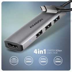 HMC-H3A USB-C 5Gbps STARTER 4in1 hub