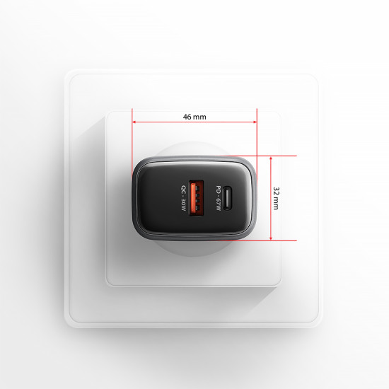 ACU-PQ67 PD3.0 & QC4+ 2xOUTPUTS wall charger 67W