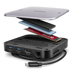 HMC-UFO USB-C Hub M.2 SATA/NVMe 1 Gbit/s Ethernet 384 kHz Audio