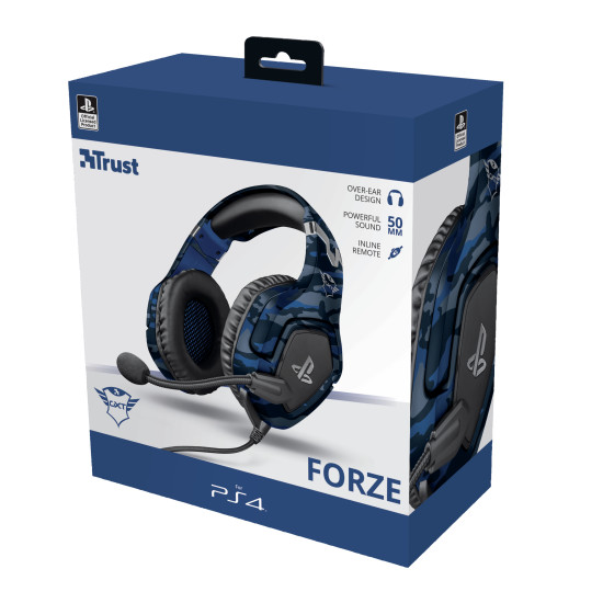 Trust GXT 488 Forze PS4 Headset Wired Head-band Gaming Black, Blue Trust GXT 488 Forze PS4 Headset Wired Head-band Gaming Black, Blue
