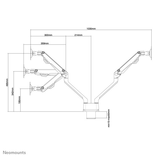 Neomounts FPMA-D750DSILVER Monitor arm 10-32" - gas spring - Topfix Neomounts FPMA-D750DSILVER Monitor arm 10-32" - gas spring - Topfix