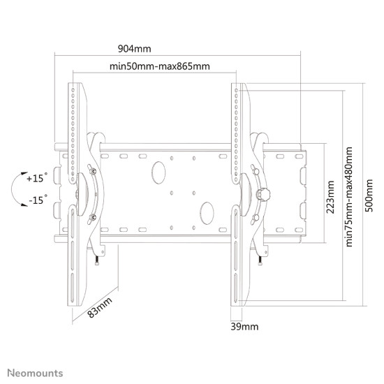 Neomounts PLASMA-W200BLACK TV mount wall 37-85" - tiltable
