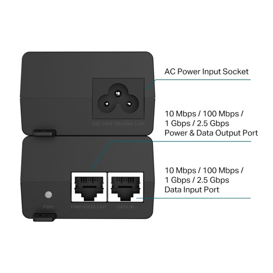 TP-Link Omada 2.5G PoE+ Injector TP-Link Omada 2.5G PoE+ Injector