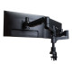 Monitor arm R-Go Caparo Dual, for two monitors, adjustable with gas spring, 3-9 kg load capacity, 100% circular, black Monitor arm R-Go Caparo Dual, for two monitors, adjustable with gas spring, 3-9 kg load capacity, 100% circular, black