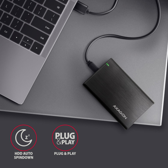 Axagon EE25-A6C storage drive enclosure HDD/SSD enclosure Black 2.5" Axagon EE25-A6C storage drive enclosure HDD/SSD enclosure Black 2.5"
