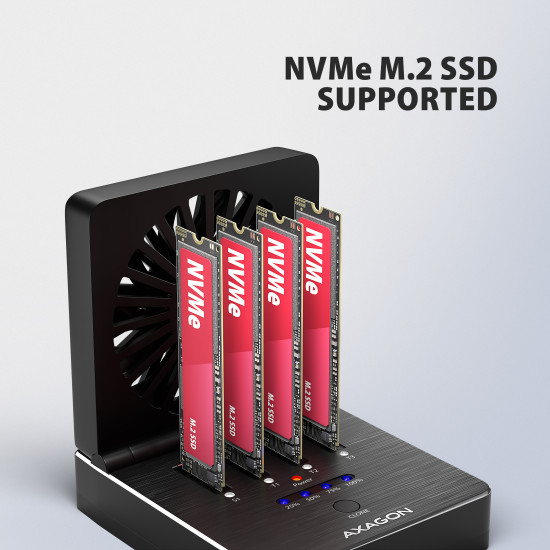 ADSA-M2C44 USB4 docking station for 4x M.2 NVMe SSDs, cloning