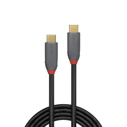 1.5m USB 3.2 Type C to C Cable, 20Gbps, 5A, PD, Anthra Line