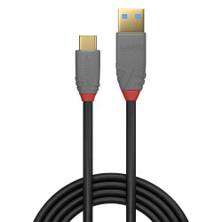 0.5m USB 3.2 Type A to C Cable, 10Gbps, 5A, PD, Anthra Line