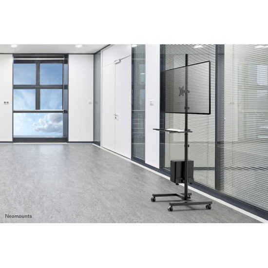 NEWSTAR MOBILE WORKPLACE FLOOR STAND (MONITOR, KEYBOARD/MOUSE & PC) 10-32" BLACK