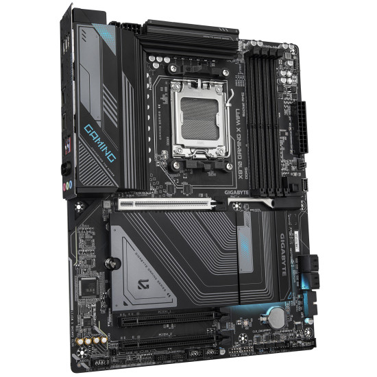 GIGABYTE X870 GAMING X WIFI7 Motherboard - Supports AMD Ryzen 9000 CPUs, 16+2+2 phases VRM, up to 8000MHz DDR5 (OC), 1xPCIe 5.0 + 2xPCIe 4.0, Wi-Fi 7, 2.5GbE LAN, USB 4 GIGABYTE X870 GAMING X WIFI7 Motherboard - Supports AMD Ryzen 9000 CPUs, 16+2+2 phases VRM, up to 8000MHz DDR5 (OC), 1xPCIe 5.0 + 2xPCIe 4.0, Wi-Fi 7, 2.5GbE LAN, USB 4