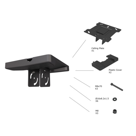 M Pro Series - Ceiling Plate with Plastic Cover Black