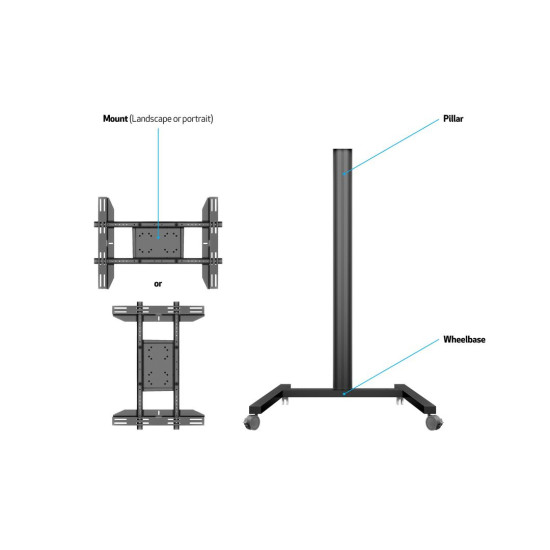 M Display Stand 180 Single Black M Display Stand 180 Single Black