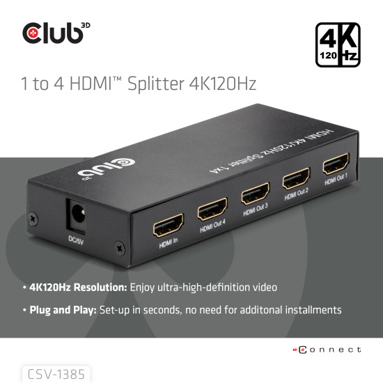 1 to 4 HDMI™ Splitter 4K120Hz 1 to 4 HDMI™ Splitter 4K120Hz
