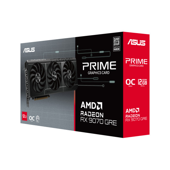 Graphics Card|ASUS|AMD|Radeon RX 9070 GRE|2280 MHz|12 GB|GDDR6|192 bit|PCI Express 5.0|Active|PRIME-RX9070GRE-O12G