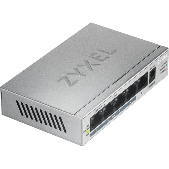 Zyxel GS1005HP Unmanaged Gigabit Ethernet (10/100/1000) Power over Ethernet (PoE) Silver Zyxel GS1005HP Unmanaged Gigabit Ethernet (10/100/1000) Power over Ethernet (PoE) Silver