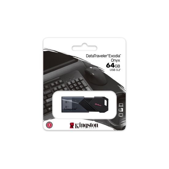 KINGSTON 64GB PORTABLE USB 3.2 GEN 1 DATATRAVELER EXODIA ONYX KINGSTON 64GB PORTABLE USB 3.2 GEN 1 DATATRAVELER EXODIA ONYX
