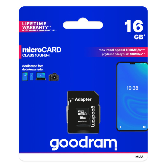 Goodram M1AA 16 GB MicroSDHC UHS-I Class 10