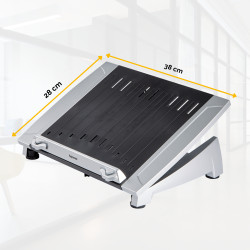 Fellowes Laptop Stand for Desk - Office Suites Plus Adjustable Laptop Stand for the Home and Office - Laptop Riser with 5 Height Adjustments - Max Monitor Size 17", Max Weight 5KG - Black/Silver