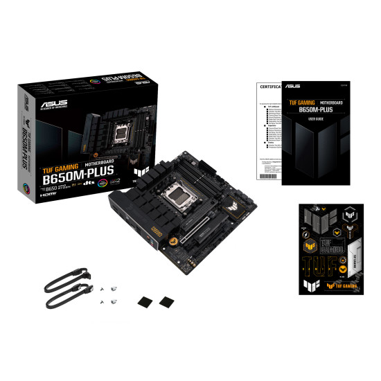 Mainboard|ASUS|AMD B650|SAM5|MicroATX|Memory DDR5|Memory slots 4|1xPCI-Express 4.0 1x|2xPCI-Express 4.0 16x|2xM.2|1xHDMI|1xDisplayPort|4xUSB 2.0|3xUSB 3.2|1xUSB-C|1xRJ45|5xAudio port|TUFGAMINGB650M-PLUS Mainboard|ASUS|AMD B650|SAM5|MicroATX|Memory DDR5|Memory slots 4|1xPCI-Express 4.0 1x|2xPCI-Express 4.0 16x|2xM.2|1xHDMI|1xDisplayPort|4xUSB 2.0|3xUSB 3.2|1xUSB-C|1xRJ45|5xAudio port|TUFGAMINGB650M-PLUS