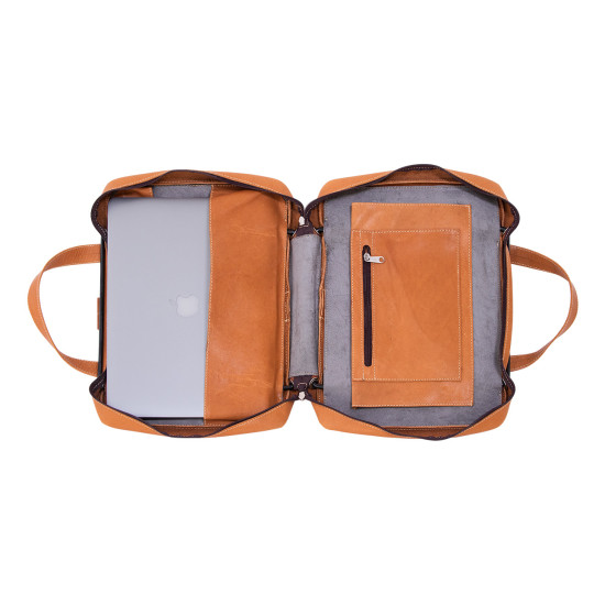 R-Go Tools Laptop bag R-Go Viva, full-grain leather, with integrated laptop stand, shoulder strap, 15.6-inch, brown R-Go Tools Laptop bag R-Go Viva, full-grain leather, with integrated laptop stand, shoulder strap, 15.6-inch, brown