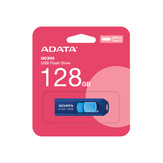 ADATA UC300 USB flash drive 128 GB USB Type-C 3.2 Gen 1 (3.1 Gen 1) Blue ADATA UC300 USB flash drive 128 GB USB Type-C 3.2 Gen 1 (3.1 Gen 1) Blue