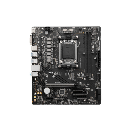 Mainboard|MSI|AMD A620|SAM5|Micro-ATX|Memory DDR5|Memory slots 2|1xPCI-Express 3.0 1x|1xPCI-Express 4.0 16x|1xM.2|1x15pin D-sub|1xHDMI|2xUSB 2.0|4xUSB 3.2|2xPS/2|1xRJ45|3xAudio port|PROA620M-B Mainboard|MSI|AMD A620|SAM5|Micro-ATX|Memory DDR5|Memory slots 2|1xPCI-Express 3.0 1x|1xPCI-Express 4.0 16x|1xM.2|1x15pin D-sub|1xHDMI|2xUSB 2.0|4xUSB 3.2|2xPS/2|1xRJ45|3xAudio port|PROA620M-B