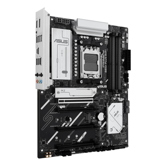 Mainboard|ASUS|AMD B850|SAM5|ATX|Memory DDR5|Memory slots 4|2xPCI-Express 3.0 16x|1xPCI-Express 4.0 16x|1xPCI-Express 5.0 16x|3xM.2|1xHDMI|1xDisplayPort|3xUSB 2.0|5xUSB 3.2 type B|2xUSB-C|3xAudio port|PRIMEB850-PLUSWIFI Mainboard|ASUS|AMD B850|SAM5|ATX|Memory DDR5|Memory slots 4|2xPCI-Express 3.0 16x|1xPCI-Express 4.0 16x|1xPCI-Express 5.0 16x|3xM.2|1xHDMI|1xDisplayPort|3xUSB 2.0|5xUSB 3.2 type B|2xUSB-C|3xAudio port|PRIMEB850-PLUSWIFI