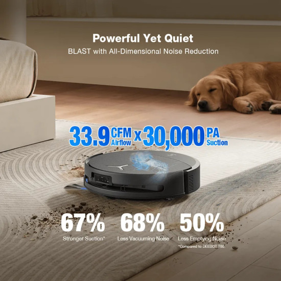 Automated Vacuum Cleaner（30,000Pa Suction, Instant Self-Cleaning OZMO Roller Mop）