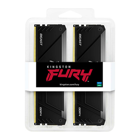 64GB 3600MT/s DDR4 CL18 DIMM (Kit of 2) FURY Beast RGB 64GB 3600MT/s DDR4 CL18 DIMM (Kit of 2) FURY Beast RGB